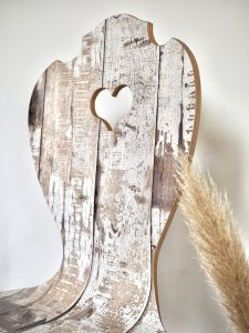 Shabby Chic Stuhl mit Pampasgras