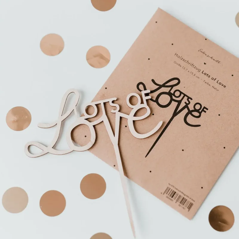 Cake Topper Holzschriftzug Lots of Love