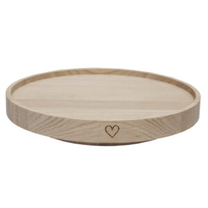 Hochzeitsgeschenk Eulenschnitt Drehteller mit Herzgravur