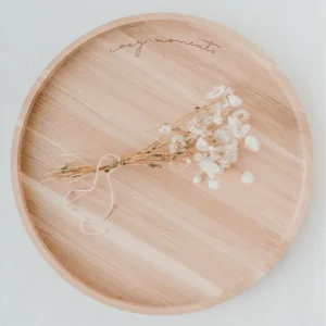 Holztablett für Deko mit Schrift Cozy Moments