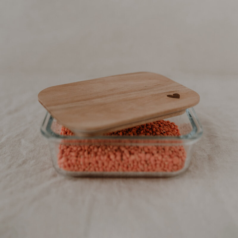Vorratsbehälter Herz mit Holzdeckel