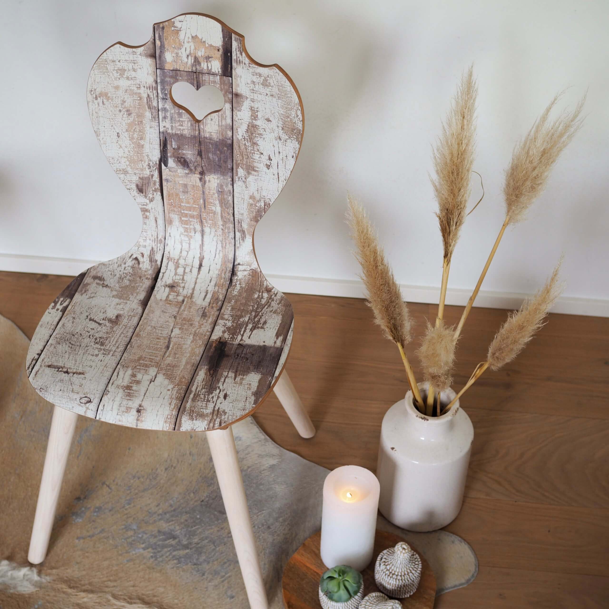 Herzerlstuhl ♥ Boho weiß